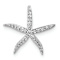 Rhodium Over 14k White Gold Diamond Starfish Chain Slide Pendant