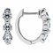 White Cubic Zirconia 14k White Gold Hoops With Velvet Gift Box 0.50ctw