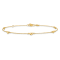 14K Yellow Gold Polished and Diamond-cut Heart with 1-inch Extension Anklet