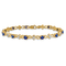 14k Yellow Gold and Rhodium Over 14k Yellow Gold Diamond and Sapphire Bracelet