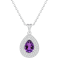 8x5mm Pear Shape Amethyst And White Topaz Rhodium Over Sterling Silver
Double Halo Pendant w/Chain