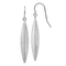 Rhodium Over 14k White Gold Brushed and Textured Dangle Earrings