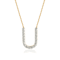 Lab-Grown Diamond Initial U Necklace In 14K Gold Over Sterling Silver 0.50ctw