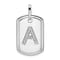Rhodium Over 14k White Gold Diamond Initial A Dog Tag Charm