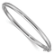 Rhodium Over Sterling Silver 4mm Tube Slip-on Bangle