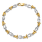 14k Yellow Gold and 14k White Gold Textured Mariner's Link Bracelet