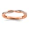 14K Rose Gold Stackable Expressions Diamond Twist Ring 0.084ctw