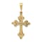 14k Yellow Gold Fleur De Lis Cross Pendant