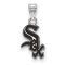 Rhodium Over Sterling Silver MLB Chicago White Sox LogoArt Enameled Pendant