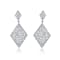 CZ Geometric Pave Drop Earrings In Sterling Silver