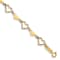 14K Yellow Gold Polished Diamond-cut Open and Stamp Heart Bracelet