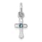 Rhodium Over Sterling Silver Child's March Light Blue Preciosca Crystal
Cross Pendant