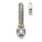 Rhodium Over Sterling Silver Antiqued with 14k Accent Aquamarine Chain
Slide Pendant