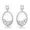 Sculptural CZ Globe Drop Earrings In Sterling Silver