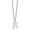 Rhodium Over Sterling Silver Cutout Letter N  Initial Necklace