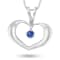 0.06ct Sapphire Heart Pendant in 14k White Gold