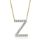 Lab-Grown Diamond Initial Z Necklace In 14K Gold Over Sterling Silver 0.50ctw