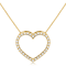 White Cubic Zirconia 14k Yellow Gold Heart Pendant With Chain 0.35ctw