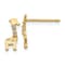14K Yellow Gold Cubic Zirconia Giraffe Post Earrings