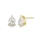 Pear Shape Moissanite 14k Yellow Gold Over Silver Stud Earrings 3.00ctw DEW