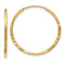 14k Yellow Gold Diamond-Cut and Satin 13/16" Endless Hoop Earrings