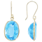 Swiss Blue Topaz 14K Yellow Gold Dangle Earring 14.00ctw