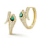 Rachel Zoe CZ Pave Snake Hoop Earrings in 14K Gold Over Sterling Silver