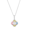 Pink, Yellow, Blue, And White Cubic Zirconia Rhodium Over Sterling
Silver Pendant 1.33ctw
