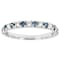 Blue And White Lab-Grown Diamond Band Ring In 14K White Gold 0.50ctw