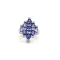 Rhodium Over Sterling Silver Oval Tanzanite and White Zircon Ring 4.06ctw