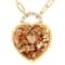 Champagne Quartz Heart And White Zircon Toggle Necklace In 18K Gold Over
Sterling Silver 10.06ctw
