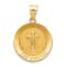 14K Yellow Gold Confirmation Medal Hollow Round Pendant