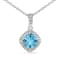 Swiss Blue Topaz December Birthstone Necklace with Moissanite Accents
Rhodium Over Sterling Silver