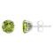 6mm Round Peridot Rhodium Over Sterling Silver Stud Earrings