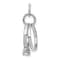 Rhodium Over 14k White Gold Polished 3D Cubic Zirconia Wedding Rings Charm