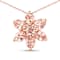 Peach Morganite 10K Rose Gold Floral Cluster Necklace For Friend  0.99ctw