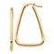 14k Yellow Gold 1 7/16" Polished Triangle Hoop Earrings