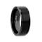 VULCAN Flat Black Tungsten Ring with Brushed Center & Polished Edges 8mm