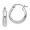 Rhodium Over 14k White Gold 3/4" Hoop Earrings