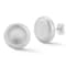 Sterling Statements Rhodium Over Sterling Silver Satin Button Studs