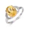 Oval Citrine with White Topaz Accents Sterling Silver Ring, 3.90ctw