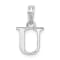 Sterling Silver Polished Block Initial -U- Pendant