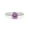 Lab Created Pink Sapphire with White Topaz Accents Rhodium Over Sterling
Silver Ring