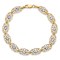 14k Two-tone Gold Diamond-Cut Fancy Link Bracelet