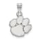 Rhodium Over Sterling Silver LogoArt Clemson University Small Pendant