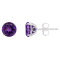 6mm Round Amethyst Rhodium Over Sterling Silver Stud Earrings