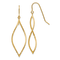 14k Yellow Gold Polished Twisted Oblong Dangle Earrings