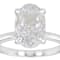 Oval CZ Solitaire Ring In Platinum Over Sterling Silver