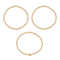 Initial L CZ Beaded Bracelet Set In 14K Gold Over Brass 0.09ctw