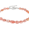 Rhodochrosite Beaded Sterling Silver Bracelet 4x5-5x7mm